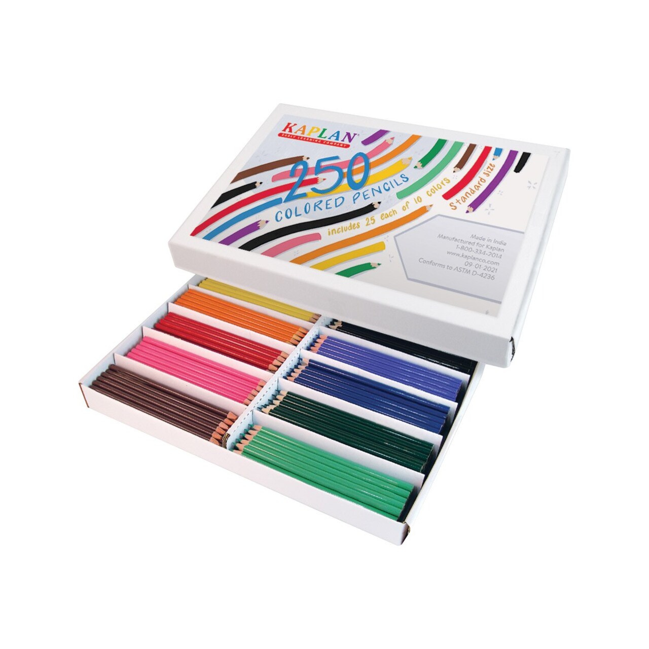 Kaplan Early Learning Company Colored Pencils Class Pack - 250 Per Box